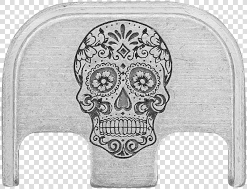 Sugar Skull Stainless Steel Rugged Finish Back Plate   Sugar Skull Svg Free  HD Png DownloadTransparent PNG