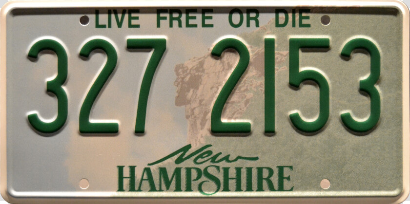 New Hampshire License Plate  HD Png DownloadTransparent PNG