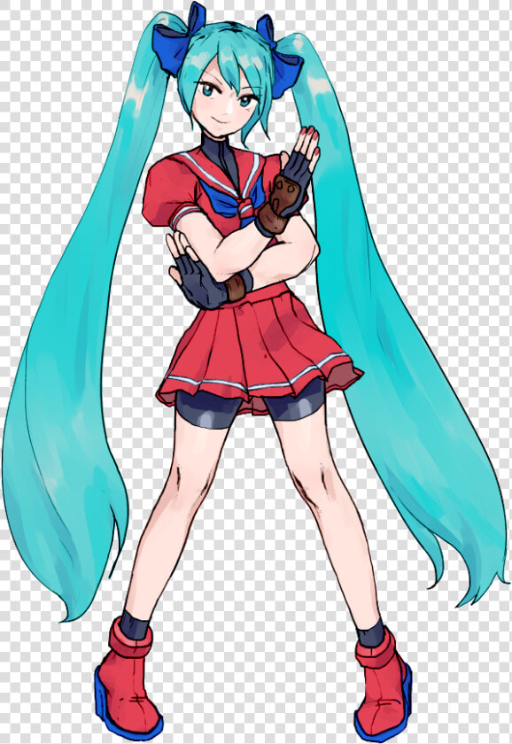 Miku Dressed Like Karin   Cartoon  HD Png DownloadTransparent PNG