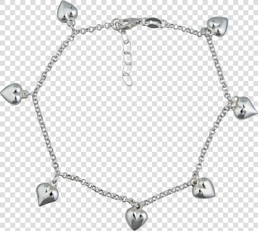 Pulsera De Plata Con Corazones  HD Png DownloadTransparent PNG