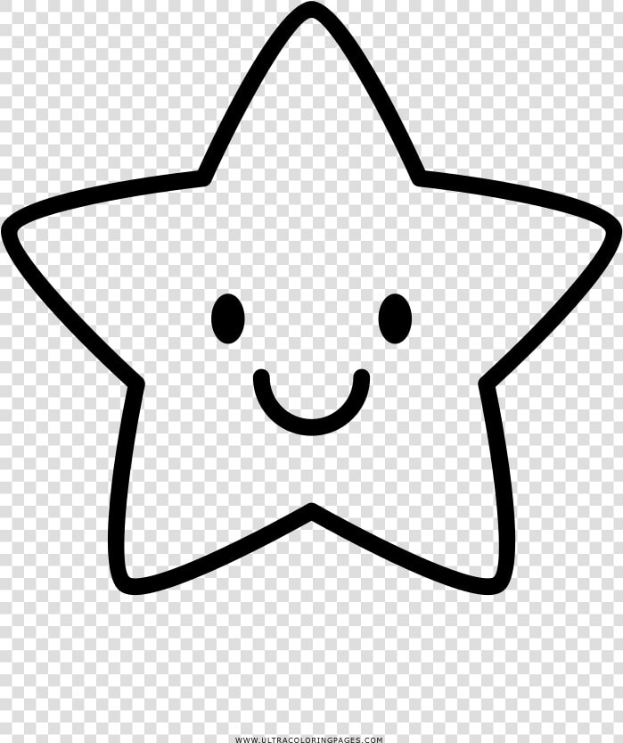 Estrella Página Para Colorear   Smiling Star Clipart Black And White  HD Png DownloadTransparent PNG