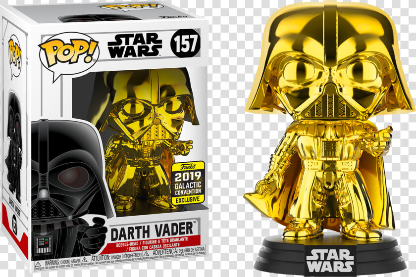 Darth Vader Gold Chrome 2019 Galactic Convention Exclusive   Funko Pop Star Wars Celebration 2019  HD Png DownloadTransparent PNG