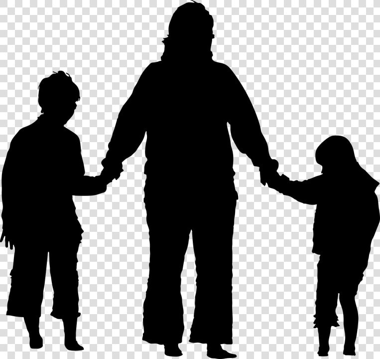 Family  Holding Hands  Silhouette  Mother  Daughter   Family Holding Hands Silhouette  HD Png DownloadTransparent PNG