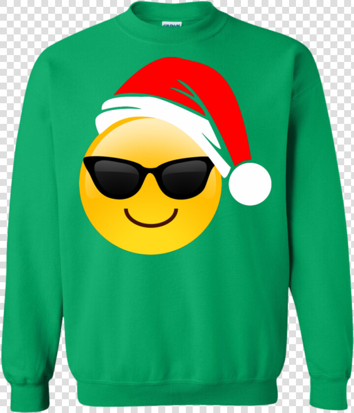 Emoji Christmas Shirt Cool Sunglasses Santa Hat Family  HD Png DownloadTransparent PNG