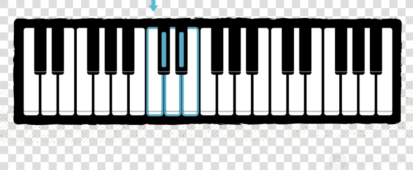 A Single Group Of 2 Black Keys Color Coded With Its   Keyboard Notes In 3 Octaves  HD Png DownloadTransparent PNG