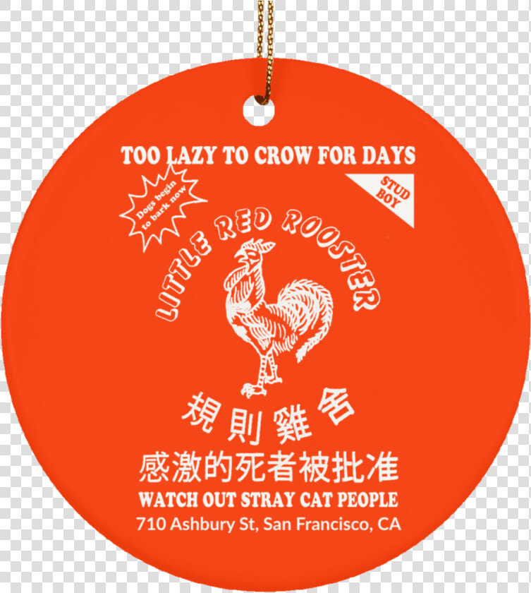 Little Red Rooster Christmas Tree Ornament   Sriracha Hot Sauce  HD Png DownloadTransparent PNG