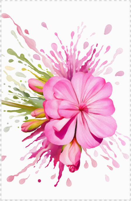 Pink Flower Color Splash  Watercolor Poster 22 X34   Flower Splash Color Png  Transparent PngTransparent PNG