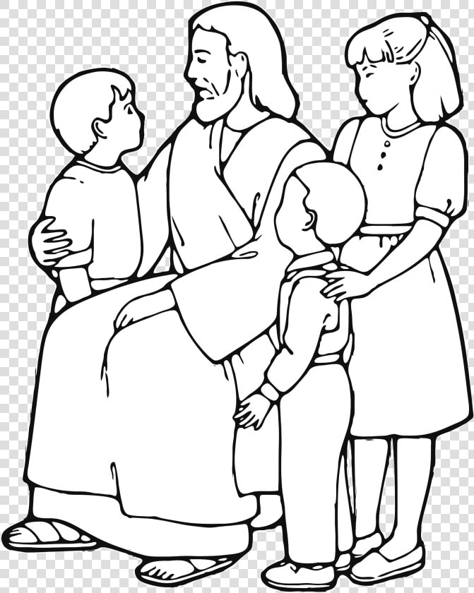 Clipart Of Jesus With Child Teaching Children Line   Jesus Teaching Children Clip Art  HD Png DownloadTransparent PNG