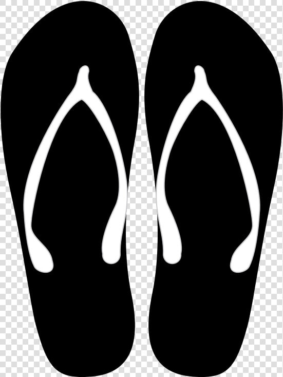 Slipper Flip flops Clip Art   Black And White Flip Flop Clipart  HD Png DownloadTransparent PNG