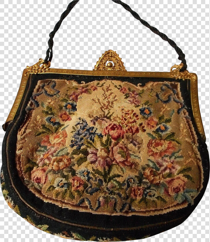 Antique German Petit Point Bag With Filigree Frame   HD Png DownloadTransparent PNG