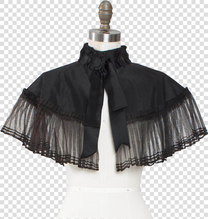 Victorian Silk Taffeta Capelet With Ribbonwork Collar   Ruffle  HD Png DownloadTransparent PNG