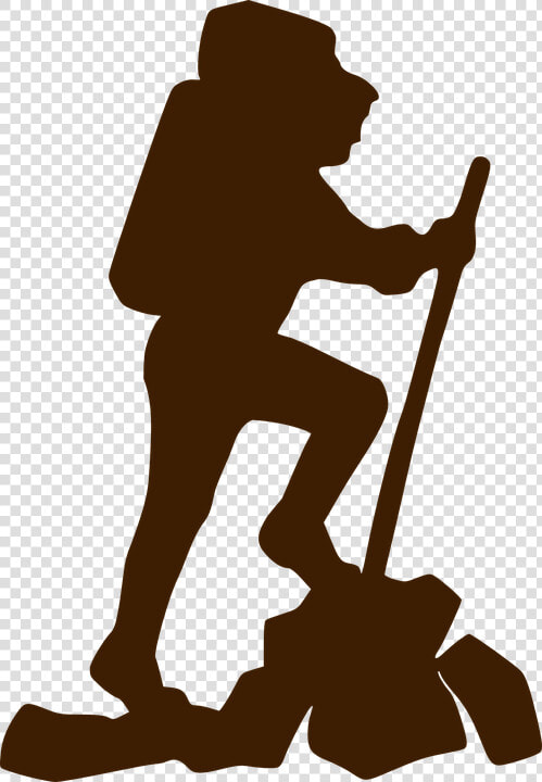 Climber  Hiker  Brown  Walking  Stick  Backpack   Hiker Clip Art  HD Png DownloadTransparent PNG