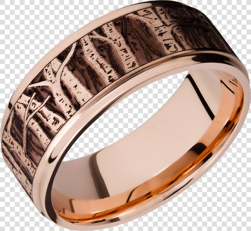 Rose Gold Aspen Tree Ring   Titanium Ring  HD Png DownloadTransparent PNG