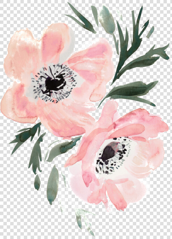 Slim Hand Painted Flowers Transparent Decorative   Painted Flower Transparent Background  HD Png DownloadTransparent PNG