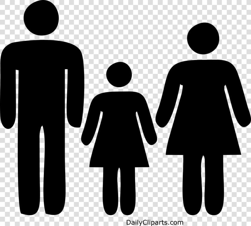 Parents With Daughter Family Black Icon   Man Woman Icon Red  HD Png DownloadTransparent PNG