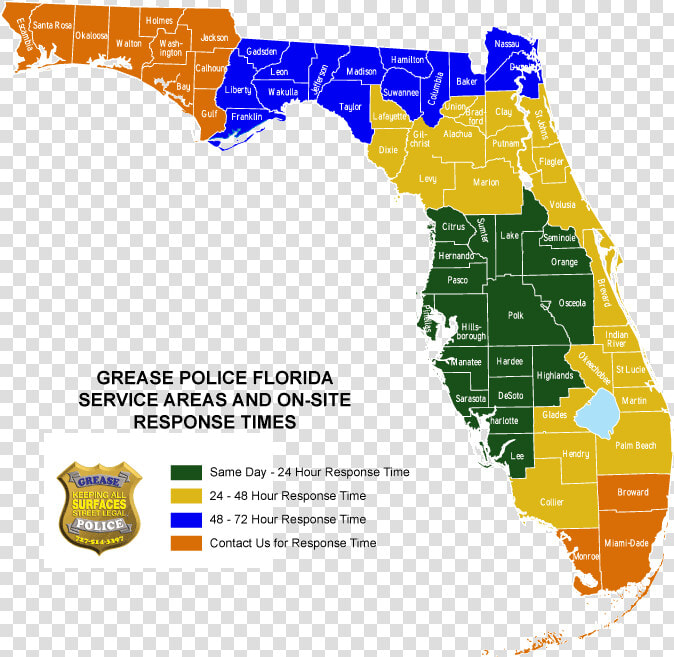 Grease Police Service Map Of Florida Dry Ice Blasting   Map Of Florida With Florida Panther Habitat Highlighted  HD Png DownloadTransparent PNG