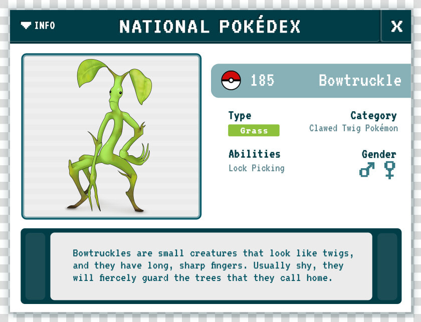 Bowtruckle Pokédex   Newt Scamander Pokemon  HD Png DownloadTransparent PNG