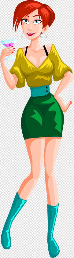 Girl Drinking Vector Png Transparent Image   Fashion Girl Cartoon Png  Png DownloadTransparent PNG