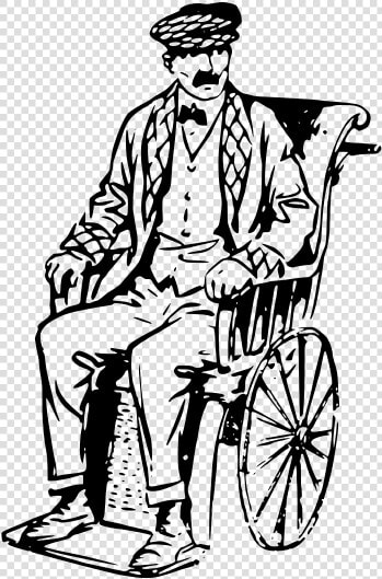 Man Sitting In A Wheelchair Vector Clip Art   Man In Wheelchair Drawing  HD Png DownloadTransparent PNG