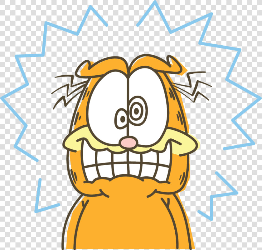 Garfield Line Messaging Sticker   Scared Garfield Transparent Background  HD Png DownloadTransparent PNG