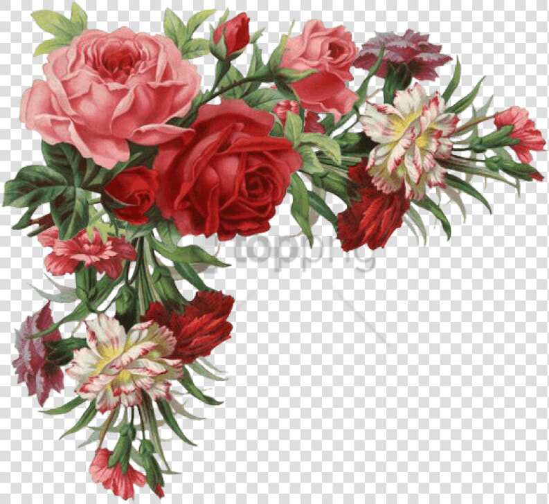 Free Png Colorful Floral Corner Borders Png Png Image   Vintage Flower Border Transparent  Png DownloadTransparent PNG