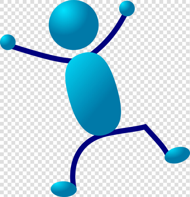 Stickman  Stick Figure  Dancing  Happy  Jumping  Blue   Free Person Clipart  HD Png DownloadTransparent PNG