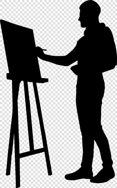 Silhouette  Artist  Drawing  Standing  Painter   Silhouette Of Artist Painting  HD Png DownloadTransparent PNG