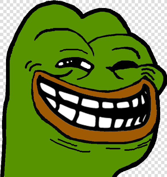 Face Green Yellow Smile Head Clip Art   Pepe The Frog Troll Face  HD Png DownloadTransparent PNG