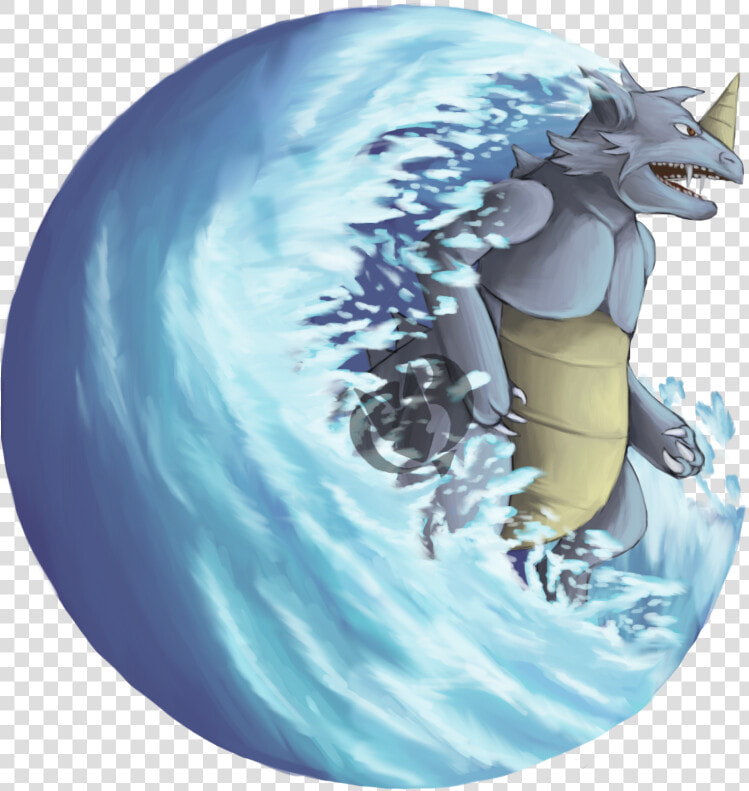 Rhydon Used Surf By Kenisu Of Dragons   Illustration  HD Png DownloadTransparent PNG