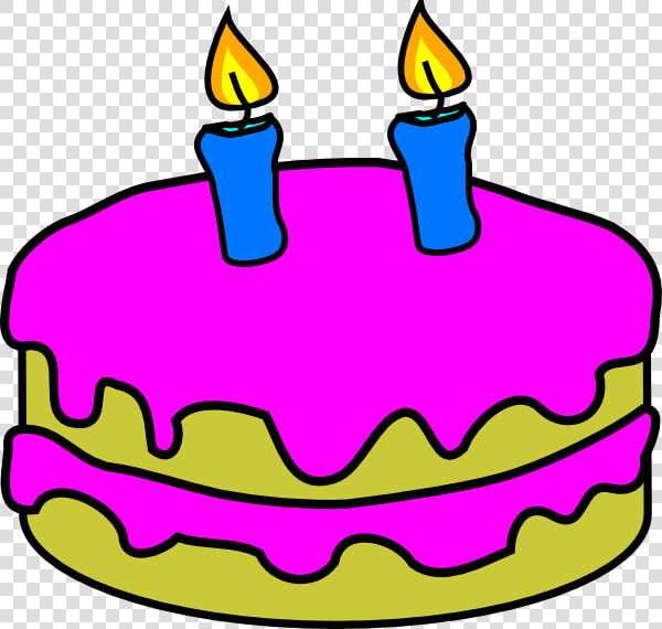 Birthday Cake 2 Candles Clip Art At Clker   Birthday Cake Candles Clipart  HD Png DownloadTransparent PNG