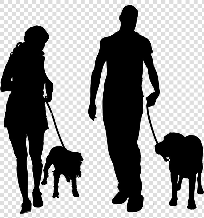 Transparent People Walking Dog Png   Dog Walk Silhouette  Png DownloadTransparent PNG