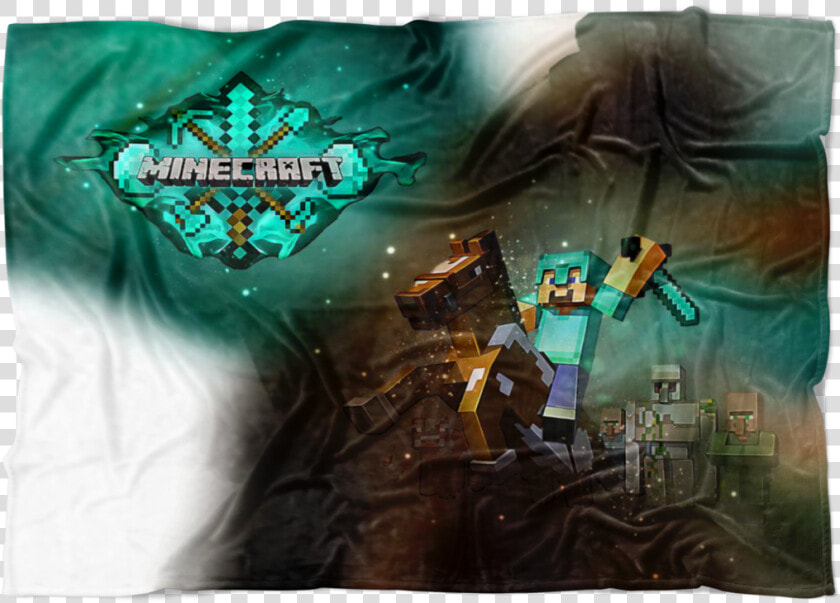 Minecraft Fleece Blanket Steve Diamond Colorful Blanket   Illustration  HD Png DownloadTransparent PNG