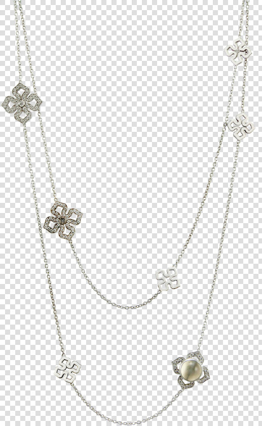 Necklace White Gold Sautoir Diamonds   Necklace  HD Png DownloadTransparent PNG