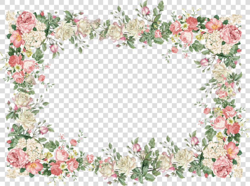 Watercolor Flowers Borders Elements Ornaments Png Free   Transparent Background Flower Frame  Png DownloadTransparent PNG