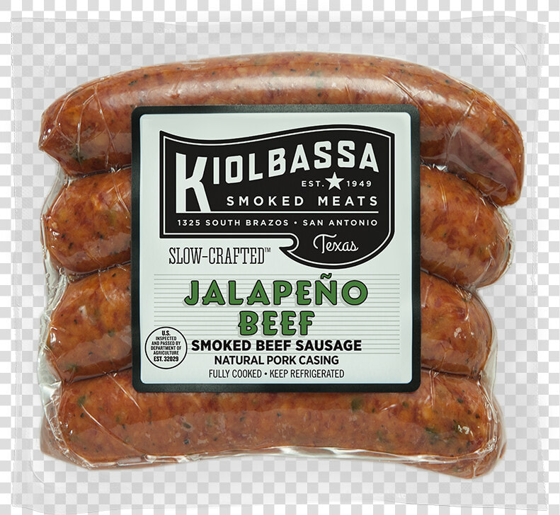 Kiolbassa Jalapeño Beef Smoked Sausage   Jalapeno Beef Sausage  HD Png DownloadTransparent PNG