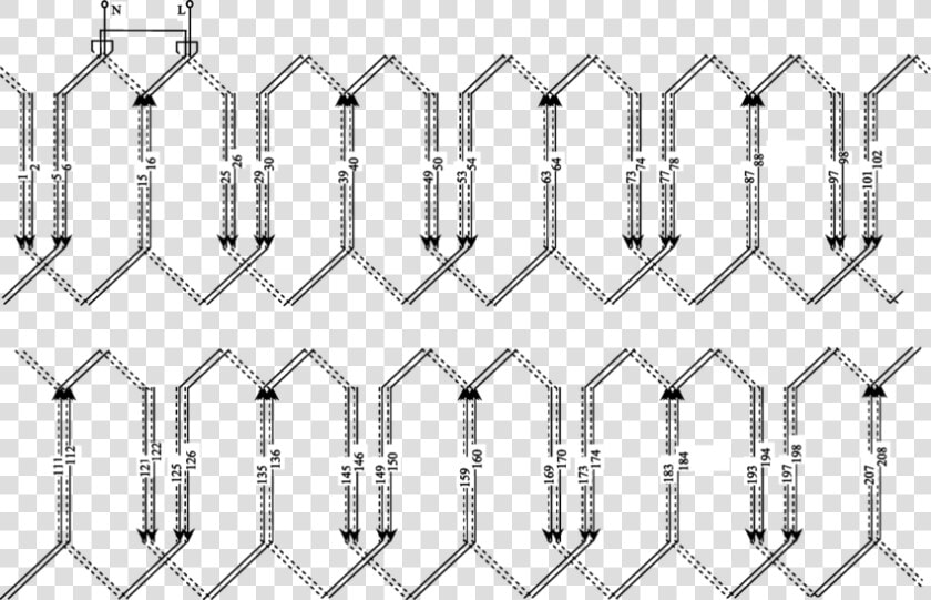 Winding Distribution Diagram Of Path A 1 Of Phase A   Pattern  HD Png DownloadTransparent PNG