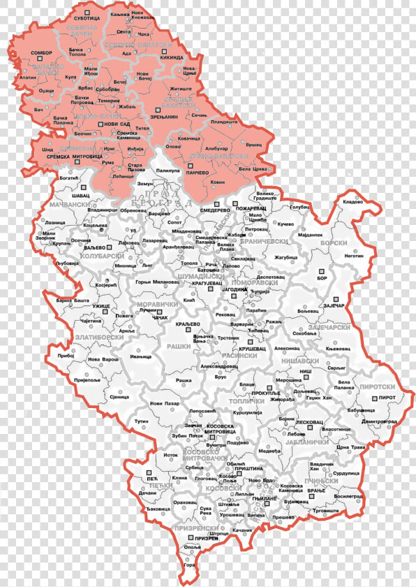 Map Showing Location Of Vojvodina Wit   Serbia Vojvodina Map  HD Png DownloadTransparent PNG