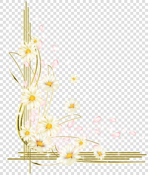 Corner Designs  Frame Clipart  Flourish  Designs To   Yellow Flower Corner Frame Gif  HD Png DownloadTransparent PNG