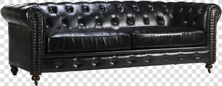 Gordon Black Leather Chesterfield Sofa  HD Png DownloadTransparent PNG