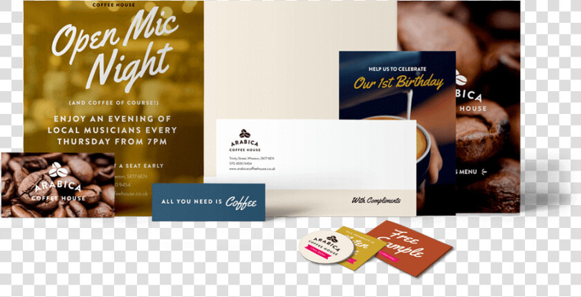 A Sample Of Print Products Including Flyers  Posters   Business Cards Flyers Posters  HD Png DownloadTransparent PNG