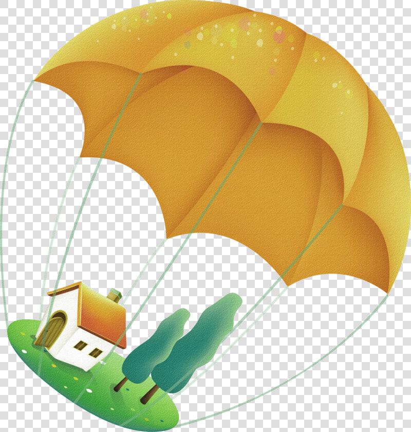 Yellow Cartoon Parachute House Decoration Pattern   Casitas Infantiles Png  Transparent PngTransparent PNG