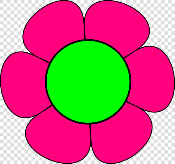 Large Green And Pink Flower Clip Art   Big Flower Clipart  HD Png DownloadTransparent PNG