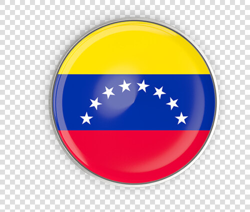 Round Button With Metal Frame   Venezuela Flag Circle Png  Transparent PngTransparent PNG