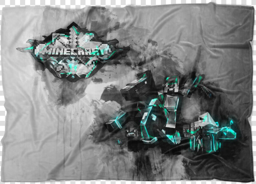 Minecraft Fleece Blanket Steve Diamond Sword Flex Grey   Sketch  HD Png DownloadTransparent PNG