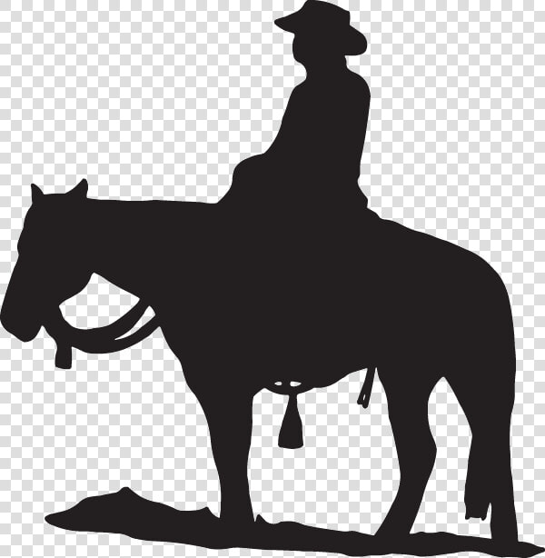 Horse Equestrian Cowboy Silhouette Clip Art   Horse And Cowboy Silhouette  HD Png DownloadTransparent PNG