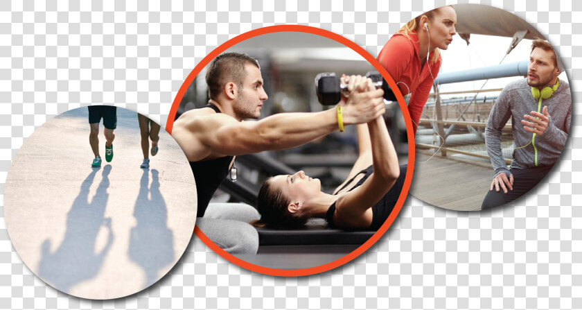 3 Circular Pics Showing People Working Out With A Personal   Personal Trainer  HD Png DownloadTransparent PNG