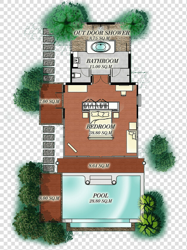 Pool Villa Beachfront Seaview Plan   Floor Plan  HD Png DownloadTransparent PNG