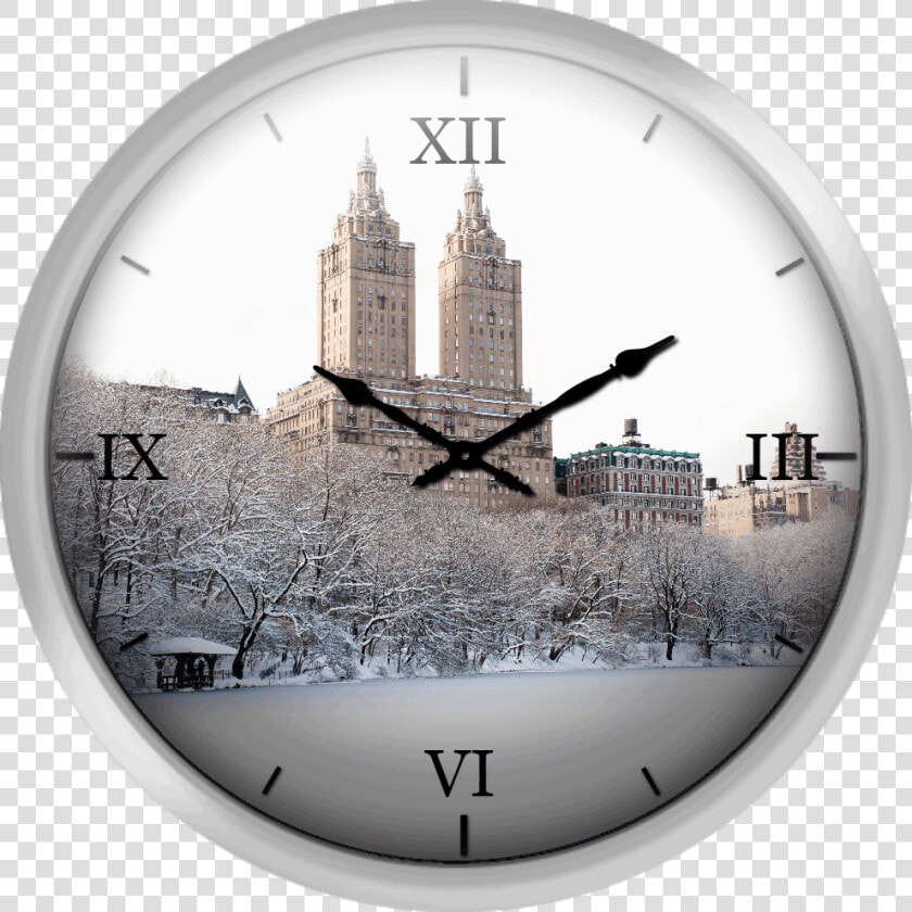 View Of The San Remo Building From Central Park Lake   Wall Clock  HD Png DownloadTransparent PNG