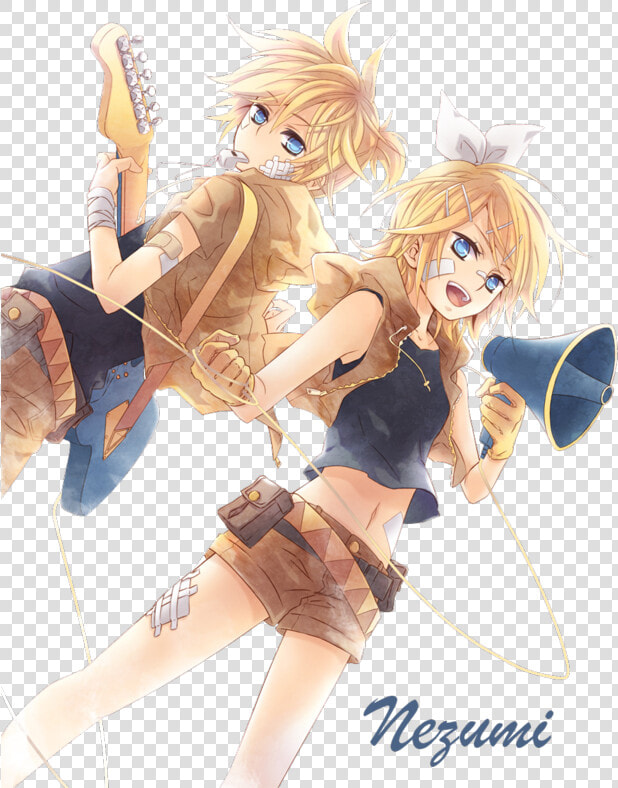 Transparent Anime Couple Png   Rin And Len Render  Png DownloadTransparent PNG