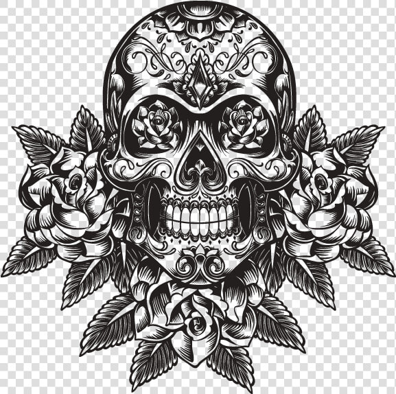 Download Tribal Skull Free Banner Transparent Stock   Sugar Skull La Catrina  HD Png DownloadTransparent PNG